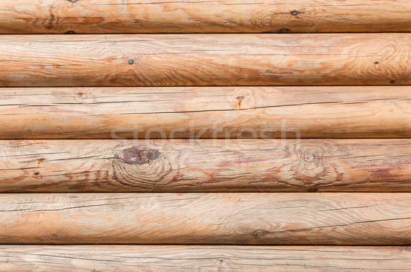 Closeup texture of the walls made of logs in the sun Stock photo © alekleks