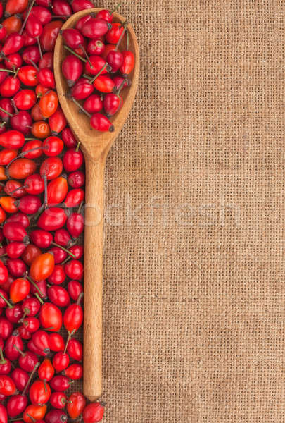 wooden spoon with wild rose Stock photo © alekleks