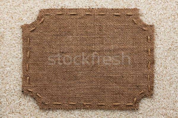 Figured frame with burlap and stitches with  place for your text Stock photo © alekleks