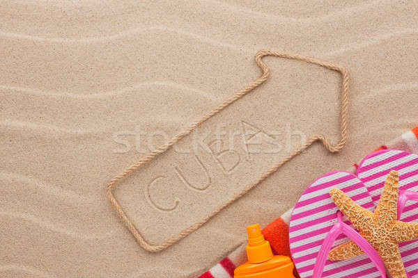 Küba plaj kum parti arka plan Stok fotoğraf © alekleks