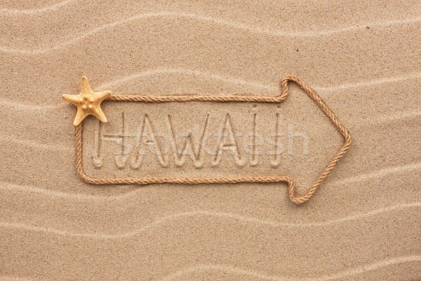 Arrow Seil Meer Muscheln Wort Hawaii Stock foto © alekleks