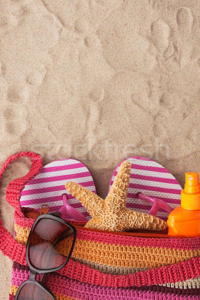 Accessori spiaggia sabbia luogo sole design Foto d'archivio © alekleks