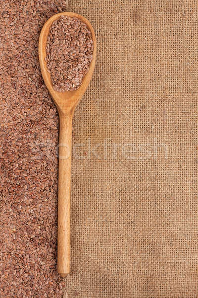 wooden spoon with flax seeds Stock photo © alekleks