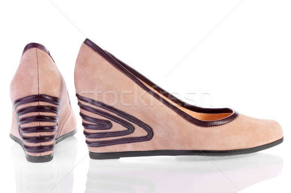 Beige suede platform shoes Stock photo © alekleks
