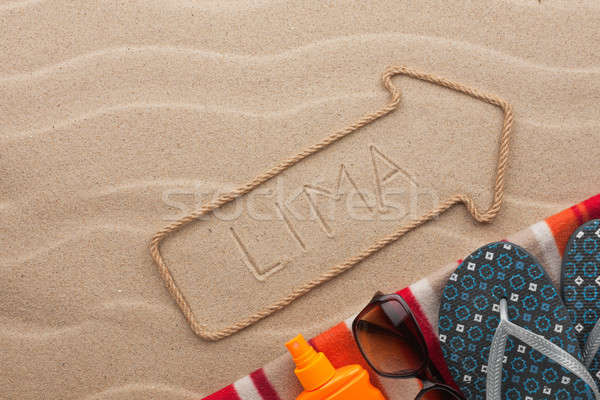 Lima plaży piasku strony morza Zdjęcia stock © alekleks