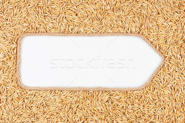 Pointer made from rope with grains oats  lying on a white background Stock photo © alekleks