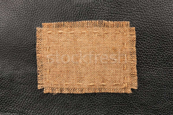 Stockfoto: Frame · jute · zwarte · leder · plaats