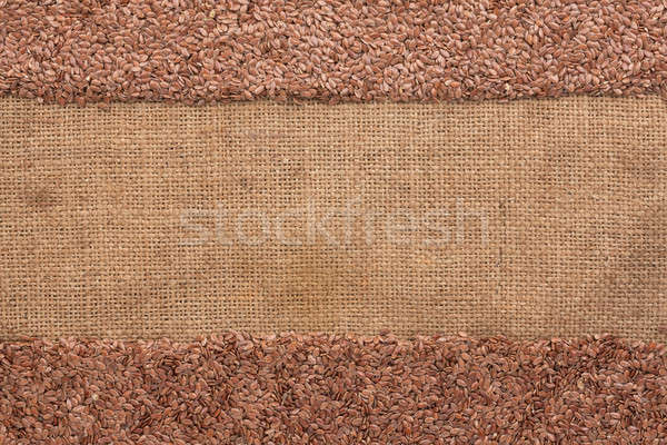 Flax seeds lies on sackcloth Stock photo © alekleks
