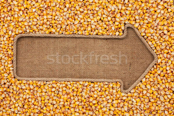 Pointer made from rope with grain corn  lying on sackcloth Stock photo © alekleks