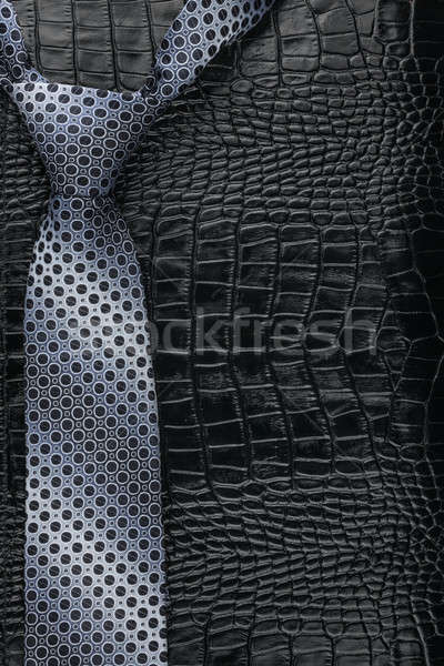 Men's tie lies on the natural leather Stock photo © alekleks