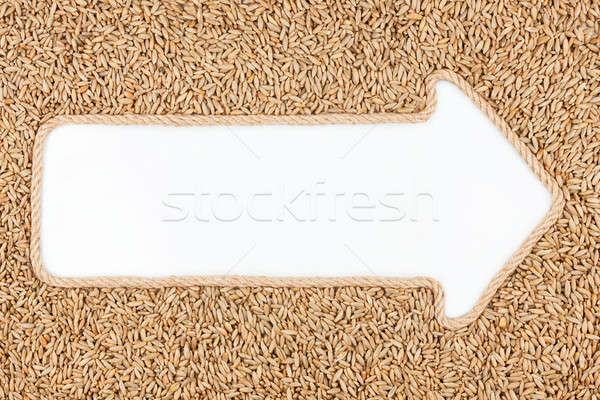 Arrow made of rope  and rye  with a white background  Stock photo © alekleks