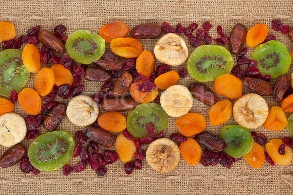 Line,dried fruit  and burlap  Stock photo © alekleks