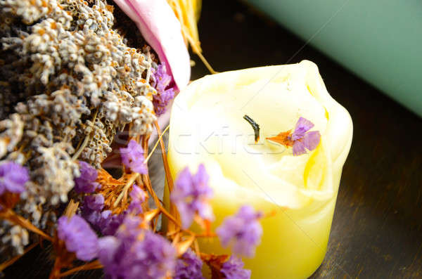 Lavender and a candle Stock photo © Aleksa_D