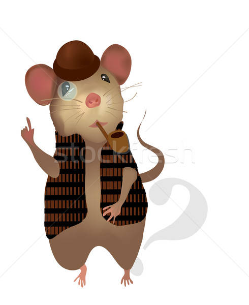 Sherlock Holmes Mouse. Vector of a Detective  Stock photo © Aleksa_D