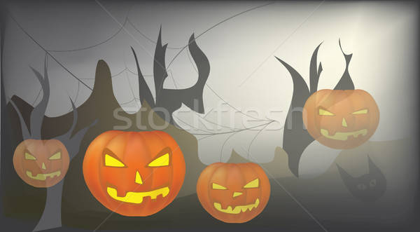 Halloween Day Celebration. Vector Card with Pumpkin  Stock photo © Aleksa_D