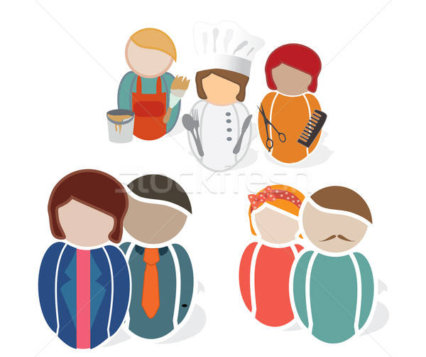 Set of Profession Web Icons Stock photo © Aleksa_D