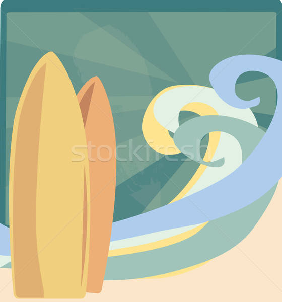 Stockfoto: Surfen · golven · zon · stralen · strand · sport