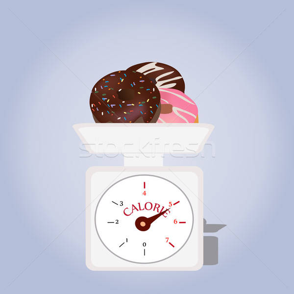 Vector of a Weighing Machine Measuring Calories Stock photo © Aleksa_D