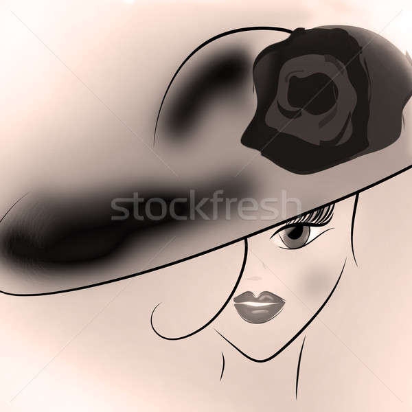 Portrait of a Woman with Rose on her Hat Stock photo © Aleksa_D