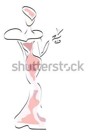 Mooie vrouw portret vector meisje steeg potlood Stockfoto © Aleksa_D