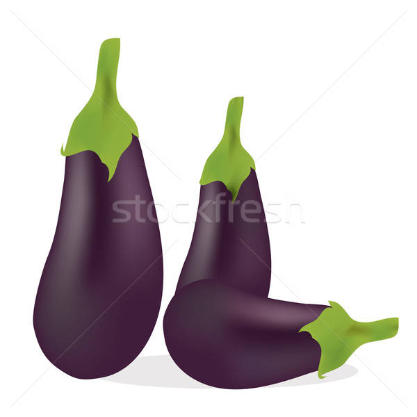 3D Eggplant Isolated on White Background. Vector  Stock photo © Aleksa_D