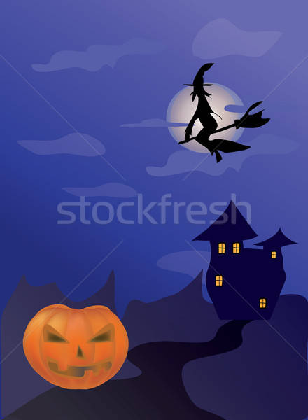 Halloween dag viering vector kaart pompoen Stockfoto © Aleksa_D