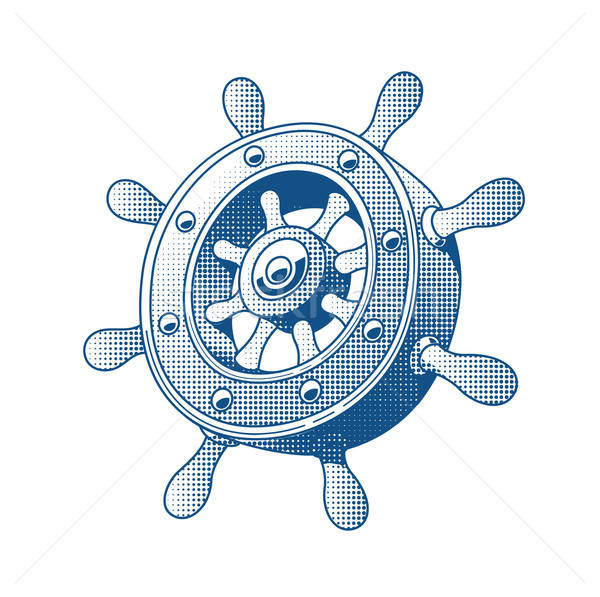 Ship wheel. Marine Tattoo. Stock photo © Aleksangel