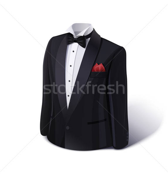 Stock photo: Tuxedo and bow. Stylish suit.