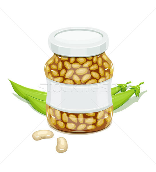 Glass jar with Bean and pods Stock photo © Aleksangel