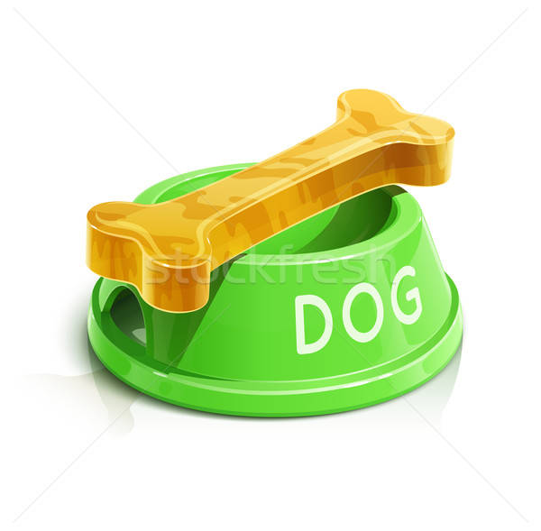 bowl with bone for dog Stock photo © Aleksangel