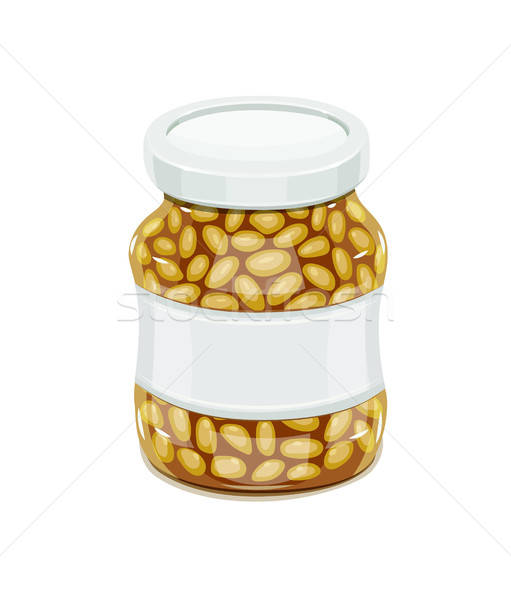 Stock photo: Glass jar with Bean