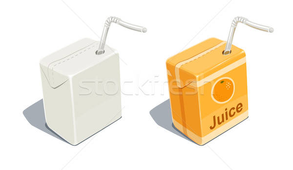 Cardboard pack with tube blank and for orange juice  Stock photo © Aleksangel