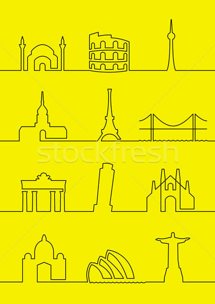 Miasta świat miasta miejskich sylwetka architektury Zdjęcia stock © alekup