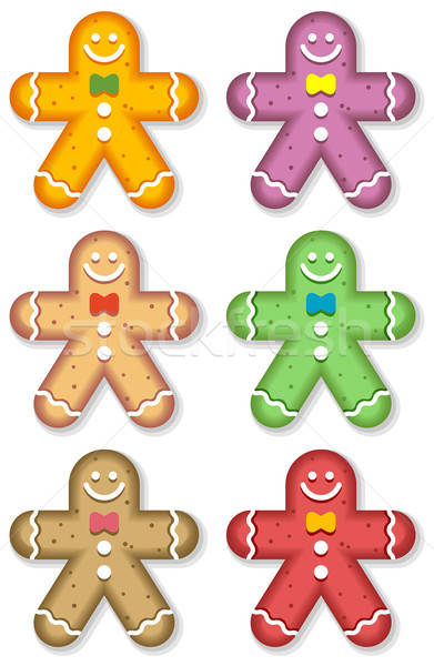 Pan di zenzero uomini stagionale colorato cookies Foto d'archivio © alekup