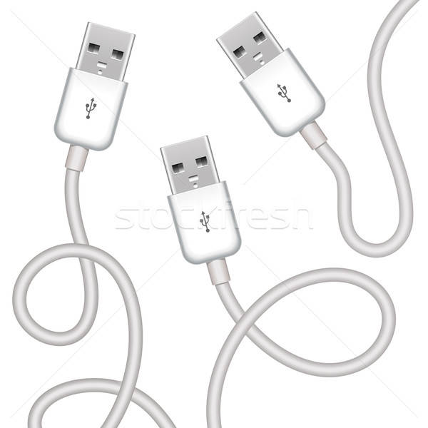 Stock fotó: Vektor · usb · illusztráció · fehér · izolált · üzlet