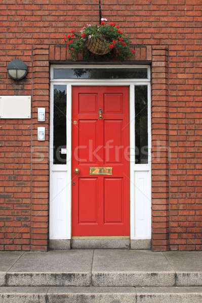 Kapı Dublin İrlanda ev duvar kırmızı Stok fotoğraf © alessandro0770