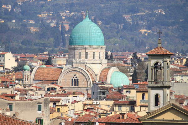 Zsinagóga Florence panorámakép kilátás templom utazás Stock fotó © alessandro0770