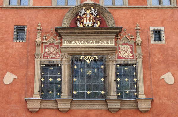 Medieval window in Town Hall of Prague Stock photo © alessandro0770