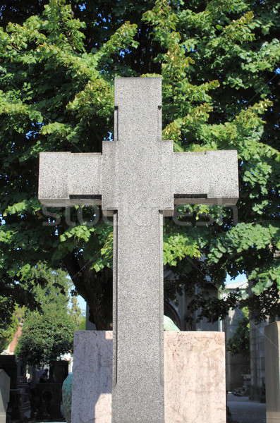 Cruz lápida sepulcral cementerio Jesús mármol religión Foto stock © alessandro0770