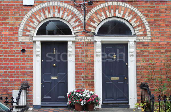 Drzwi Dublin Irlandia domu ściany czarny Zdjęcia stock © alessandro0770