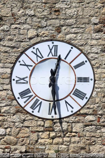 Horloge tour art tuiles style briques [[stock_photo]] © alessandro0770