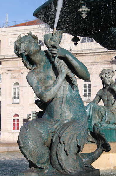 Baroque Fountain in Dom Pedro IV square Stock photo © alessandro0770