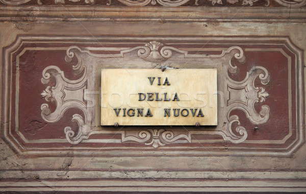 Renaissance street sign in Florence Stock photo © alessandro0770