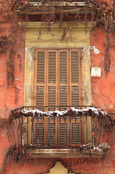 Fermé hiver romantique balcon métal Photo stock © alessandro0770