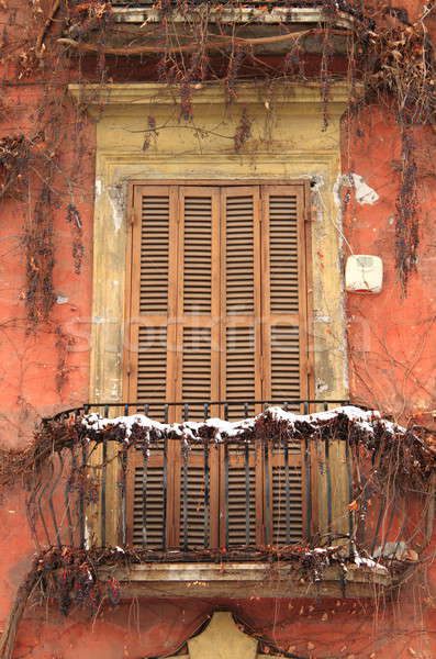 Kapalı kış romantik balkon Metal Stok fotoğraf © alessandro0770