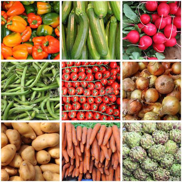 Légumes frais collage horizons alimentaire été vert Photo stock © alessandro0770