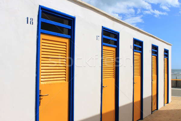 Bathing boxes on the beach Stock photo © alessandro0770