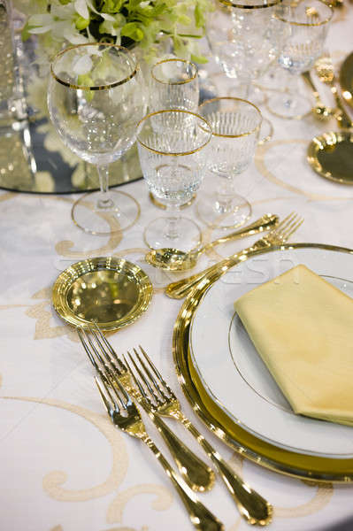 Elegante ceremonie tabel arrangement bruiloft voedsel Stockfoto © AlessandroZocc