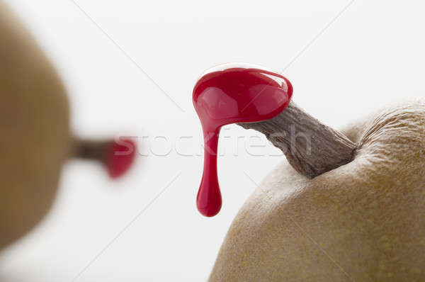 Green pears with red sealing wax Stock photo © AlessandroZocc