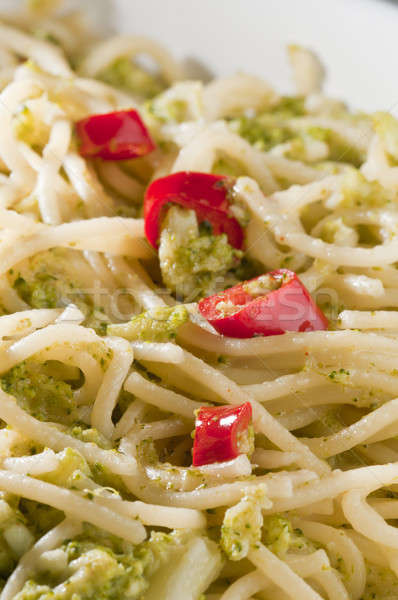 Foto d'archivio: Italiana · piatto · spaghetti · broccoli · caldo · pepe